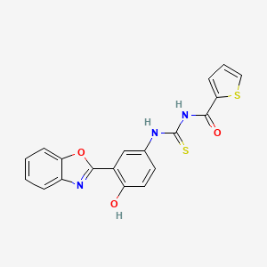 molecular formula C19H13N3O3S2 B3677955 1-[3-(1,3-BENZOXAZOL-2-YL)-4-HYDROXYPHENYL]-3-(THIOPHENE-2-CARBONYL)THIOUREA 