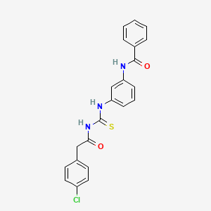 molecular formula C22H18ClN3O2S B3677999 N-[3-({[2-(4-CHLOROPHENYL)ACETAMIDO]METHANETHIOYL}AMINO)PHENYL]BENZAMIDE 