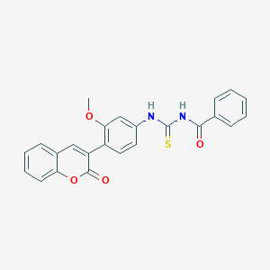 molecular formula C24H18N2O4S B3678006 N-{[3-methoxy-4-(2-oxo-2H-chromen-3-yl)phenyl]carbamothioyl}benzamide 