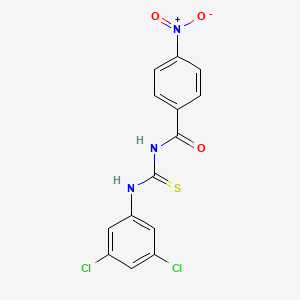 molecular formula C14H9Cl2N3O3S B3678008 N-[(3,5-dichlorophenyl)carbamothioyl]-4-nitrobenzamide 