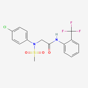 molecular formula C16H14ClF3N2O3S B3678023 N~2~-(4-chlorophenyl)-N~2~-(methylsulfonyl)-N-[2-(trifluoromethyl)phenyl]glycinamide 