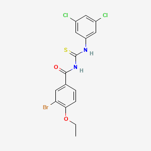 molecular formula C16H13BrCl2N2O2S B3678097 3-bromo-N-[(3,5-dichlorophenyl)carbamothioyl]-4-ethoxybenzamide 