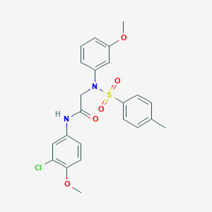 molecular formula C23H23ClN2O5S B3678100 N-(3-chloro-4-methoxyphenyl)-2-(3-methoxy-N-(4-methylphenyl)sulfonylanilino)acetamide 