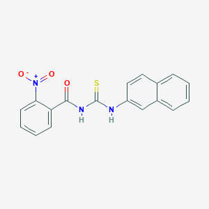 molecular formula C18H13N3O3S B3678143 N-(naphthalen-2-ylcarbamothioyl)-2-nitrobenzamide 