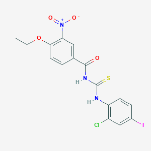molecular formula C16H13ClIN3O4S B3678158 N-[(2-chloro-4-iodophenyl)carbamothioyl]-4-ethoxy-3-nitrobenzamide 