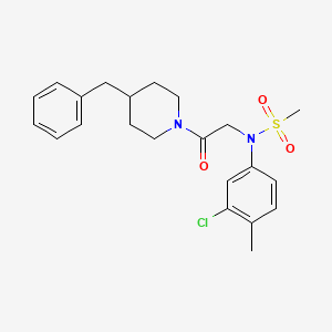 molecular formula C22H27ClN2O3S B3678160 N-[2-(4-benzylpiperidin-1-yl)-2-oxoethyl]-N-(3-chloro-4-methylphenyl)methanesulfonamide 