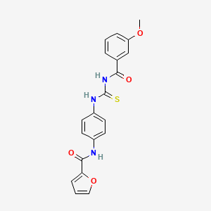 molecular formula C20H17N3O4S B3678161 N-[4-({[(3-methoxyphenyl)carbonyl]carbamothioyl}amino)phenyl]furan-2-carboxamide 