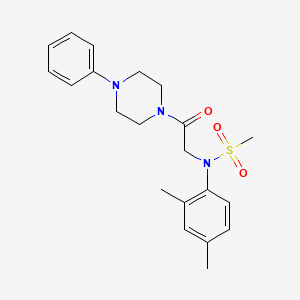 molecular formula C21H27N3O3S B3678169 N-(2,4-dimethylphenyl)-N-[2-oxo-2-(4-phenylpiperazin-1-yl)ethyl]methanesulfonamide 