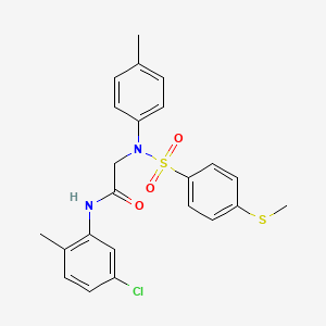 molecular formula C23H23ClN2O3S2 B3678219 N-(5-chloro-2-methylphenyl)-2-(4-methyl-N-(4-methylsulfanylphenyl)sulfonylanilino)acetamide CAS No. 6461-15-0