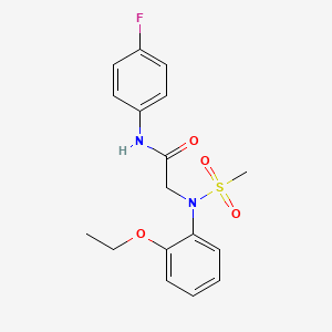 molecular formula C17H19FN2O4S B3678240 N~2~-(2-ethoxyphenyl)-N~1~-(4-fluorophenyl)-N~2~-(methylsulfonyl)glycinamide 