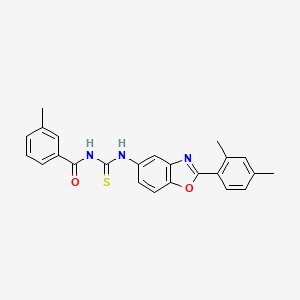 molecular formula C24H21N3O2S B3678349 N-{[2-(2,4-dimethylphenyl)-1,3-benzoxazol-5-yl]carbamothioyl}-3-methylbenzamide 