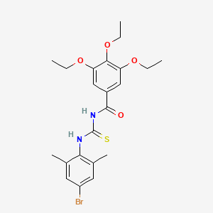 molecular formula C22H27BrN2O4S B3678370 N-[(4-bromo-2,6-dimethylphenyl)carbamothioyl]-3,4,5-triethoxybenzamide 