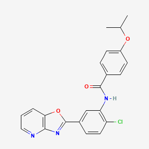 molecular formula C22H18ClN3O3 B3678381 N-[2-chloro-5-([1,3]oxazolo[4,5-b]pyridin-2-yl)phenyl]-4-(propan-2-yloxy)benzamide 