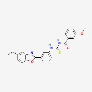molecular formula C24H21N3O3S B3678419 N-{[3-(5-ethyl-1,3-benzoxazol-2-yl)phenyl]carbamothioyl}-3-methoxybenzamide 