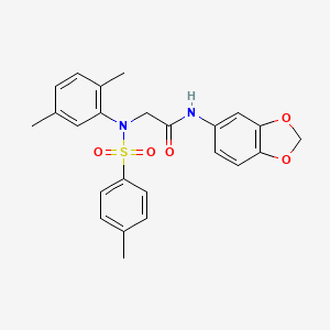 molecular formula C24H24N2O5S B3678433 N-1,3-benzodioxol-5-yl-N~2~-(2,5-dimethylphenyl)-N~2~-[(4-methylphenyl)sulfonyl]glycinamide 