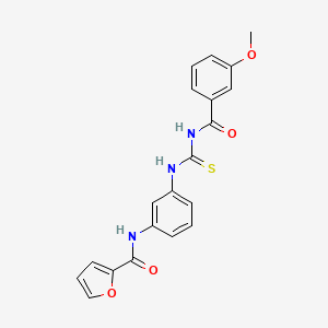 molecular formula C20H17N3O4S B3678464 N-[3-({[(3-methoxyphenyl)carbonyl]carbamothioyl}amino)phenyl]furan-2-carboxamide 