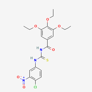 molecular formula C20H22ClN3O6S B3678580 N-[(4-chloro-3-nitrophenyl)carbamothioyl]-3,4,5-triethoxybenzamide 