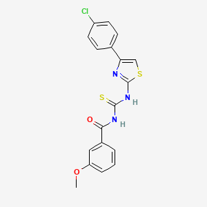molecular formula C18H14ClN3O2S2 B3678600 N-{[4-(4-chlorophenyl)-1,3-thiazol-2-yl]carbamothioyl}-3-methoxybenzamide 