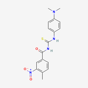 molecular formula C17H18N4O3S B3678733 N-{[4-(dimethylamino)phenyl]carbamothioyl}-4-methyl-3-nitrobenzamide 
