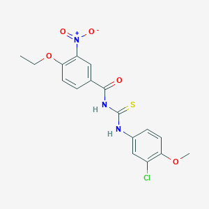 molecular formula C17H16ClN3O5S B3678824 N-[(3-chloro-4-methoxyphenyl)carbamothioyl]-4-ethoxy-3-nitrobenzamide 