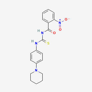 molecular formula C19H20N4O3S B3678826 2-nitro-N-{[4-(piperidin-1-yl)phenyl]carbamothioyl}benzamide 