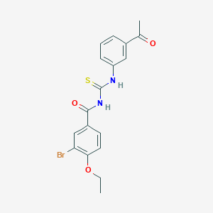 molecular formula C18H17BrN2O3S B3678881 N-[(3-acetylphenyl)carbamothioyl]-3-bromo-4-ethoxybenzamide 