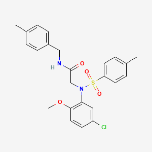 molecular formula C24H25ClN2O4S B3678890 N~2~-(5-chloro-2-methoxyphenyl)-N~1~-(4-methylbenzyl)-N~2~-[(4-methylphenyl)sulfonyl]glycinamide 
