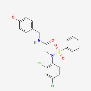 molecular formula C22H20Cl2N2O4S B3678902 N~2~-(2,4-dichlorophenyl)-N-(4-methoxybenzyl)-N~2~-(phenylsulfonyl)glycinamide 