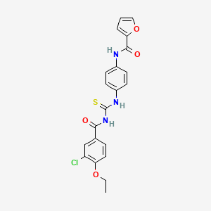 molecular formula C21H18ClN3O4S B3679039 N-[4-({[(3-chloro-4-ethoxyphenyl)carbonyl]carbamothioyl}amino)phenyl]furan-2-carboxamide 