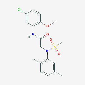 molecular formula C18H21ClN2O4S B3679102 N~1~-(5-chloro-2-methoxyphenyl)-N~2~-(2,5-dimethylphenyl)-N~2~-(methylsulfonyl)glycinamide 