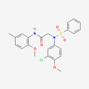 molecular formula C23H23ClN2O5S B3679168 N~2~-(3-chloro-4-methoxyphenyl)-N~1~-(2-methoxy-5-methylphenyl)-N~2~-(phenylsulfonyl)glycinamide 