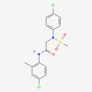 molecular formula C16H16Cl2N2O3S B3679186 N-(4-Chloro-2-methylphenyl)-N~2~-(4-chlorophenyl)-N~2~-(methanesulfonyl)glycinamide CAS No. 6474-40-4