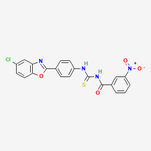 molecular formula C21H13ClN4O4S B3679225 N-{[4-(5-chloro-1,3-benzoxazol-2-yl)phenyl]carbamothioyl}-3-nitrobenzamide 