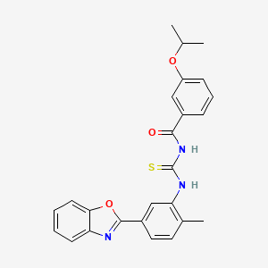 molecular formula C25H23N3O3S B3679247 N-{[5-(1,3-benzoxazol-2-yl)-2-methylphenyl]carbamothioyl}-3-(propan-2-yloxy)benzamide 