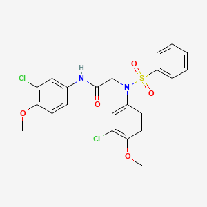 molecular formula C22H20Cl2N2O5S B3679265 N~1~,N~2~-bis(3-chloro-4-methoxyphenyl)-N~2~-(phenylsulfonyl)glycinamide 