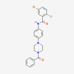 molecular formula C24H21BrClN3O2 B3679289 N-[4-(4-benzoylpiperazin-1-yl)phenyl]-5-bromo-2-chlorobenzamide 