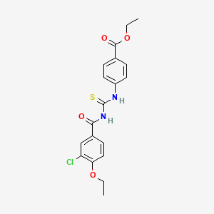 molecular formula C19H19ClN2O4S B3679301 Ethyl 4-({[(3-chloro-4-ethoxyphenyl)carbonyl]carbamothioyl}amino)benzoate 