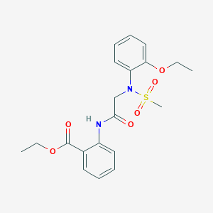 molecular formula C20H24N2O6S B3679350 ethyl 2-{[N-(2-ethoxyphenyl)-N-(methylsulfonyl)glycyl]amino}benzoate 