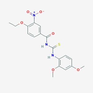 molecular formula C18H19N3O6S B3679357 N-[(2,4-dimethoxyphenyl)carbamothioyl]-4-ethoxy-3-nitrobenzamide 