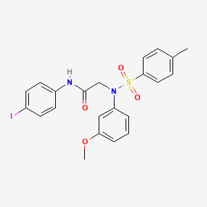 molecular formula C22H21IN2O4S B3679363 N~1~-(4-iodophenyl)-N~2~-(3-methoxyphenyl)-N~2~-[(4-methylphenyl)sulfonyl]glycinamide 
