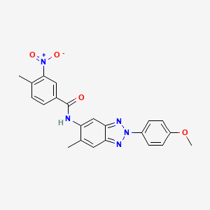 molecular formula C22H19N5O4 B3679482 N-[2-(4-methoxyphenyl)-6-methyl-2H-1,2,3-benzotriazol-5-yl]-4-methyl-3-nitrobenzamide 