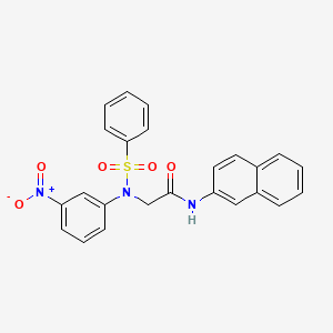 molecular formula C24H19N3O5S B3679487 N~1~-2-naphthyl-N~2~-(3-nitrophenyl)-N~2~-(phenylsulfonyl)glycinamide 