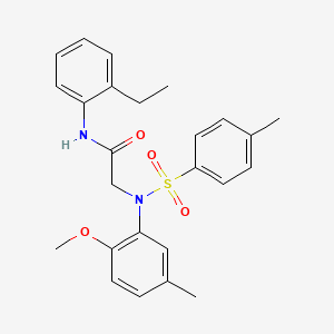 molecular formula C25H28N2O4S B3679516 N~1~-(2-ethylphenyl)-N~2~-(2-methoxy-5-methylphenyl)-N~2~-[(4-methylphenyl)sulfonyl]glycinamide 