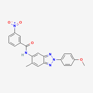 molecular formula C21H17N5O4 B3679517 N-[2-(4-methoxyphenyl)-6-methyl-2H-1,2,3-benzotriazol-5-yl]-3-nitrobenzamide 
