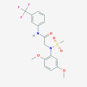 molecular formula C18H19F3N2O5S B3679529 N~2~-(2,5-dimethoxyphenyl)-N~2~-(methylsulfonyl)-N~1~-[3-(trifluoromethyl)phenyl]glycinamide 