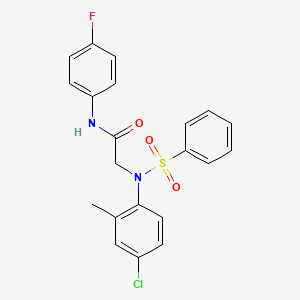 molecular formula C21H18ClFN2O3S B3679679 N~2~-(4-chloro-2-methylphenyl)-N~1~-(4-fluorophenyl)-N~2~-(phenylsulfonyl)glycinamide 