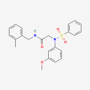 molecular formula C23H24N2O4S B3679685 N~2~-(3-methoxyphenyl)-N~1~-(2-methylbenzyl)-N~2~-(phenylsulfonyl)glycinamide 