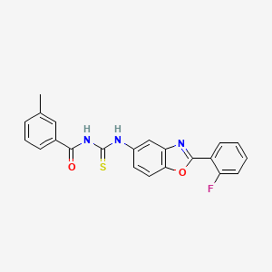 molecular formula C22H16FN3O2S B3679695 N-{[2-(2-fluorophenyl)-1,3-benzoxazol-5-yl]carbamothioyl}-3-methylbenzamide 