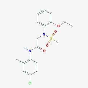 molecular formula C18H21ClN2O4S B3679793 N-(4-chloro-2-methylphenyl)-2-(2-ethoxy-N-methylsulfonylanilino)acetamide 