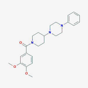 molecular formula C24H31N3O3 B367985 (3,4-DIMETHOXYPHENYL)[4-(4-PHENYLPIPERAZINO)PIPERIDINO]METHANONE CAS No. 500276-09-5